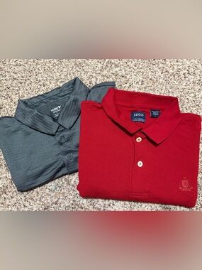 Izod Old Navy Red Polo with Gray Polo Duo Mens Large